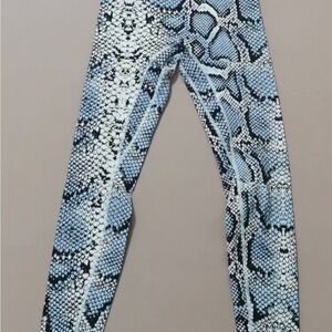 Blue Snake Print Leggings